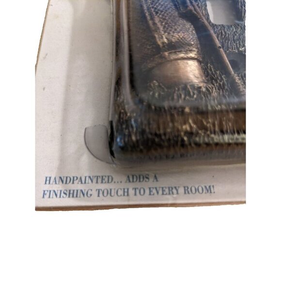 Vintage 1999 FIGI Handpainted Double Light Switch Cover WallPlate Golf Bag Club - Picture 4 of 5